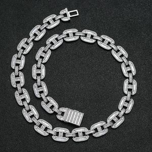 Miami 16mm Big Box Clasp Cuban Link Chain 2 Colors Iced Out Baguette Zircon Necklace Mens Hip Hop Jewelry H JllyBV