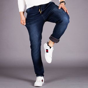 Mäns Jeans Classic Design Mens Stretch Denim Elastic Waist Spandex Byxor Plus Storlek 5XL 6XL 48 Regualr Fit