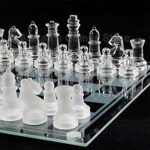 Schach Glas großhandel-3 Größen Kristallschach Glas Schachbrettspiele