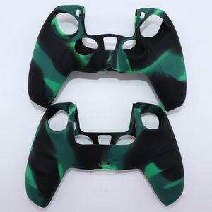 Para PS5 Silicone Soft Camuflage Case Capa Sólida Controlador de Cor Grip Capa AntiLip 100 pcs / lote