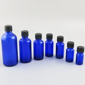 Essential Oil Blue Green Glass Flaskor behållare flaskor 5/10/16/20/30/50/100 ml Provfyllningsbar flaska 20st