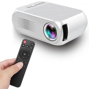 Hem Mini LCD-projektor USB Portable Home Theatre Player HD 1080P Cinema System Audio med fjärrkontroll 100-240V vit1