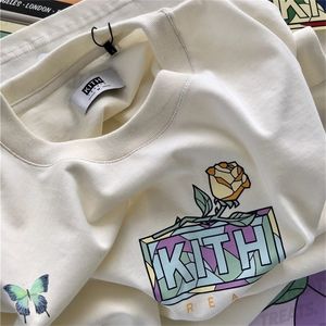 Wholesale floral print shirts for women resale online - Kith Box T shirt Casual Men Women Quality T Shirt Floral Print Summer Daily Tops