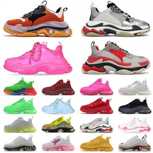 Wholesale wine powder resale online - Triple S Casual Shoes Clear Sole Luxury Lavender Black Watermark Beige White Wine Red Cherry Blossom Powder Light Pink Gold Rainbow Womens Men Sneakers Trainers