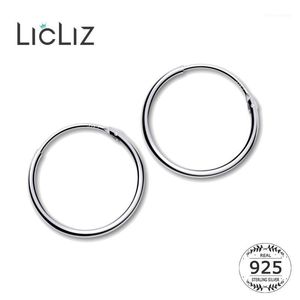 HOOP HUGGIE LICLIZ 2021 925 Sterling Silver Proste Kolczyki Dla Kobiet Okrągły Koło Biała Złota Biżuteria Loop Joyas de Plata Le04721