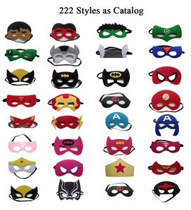 222 estilos Halloween superhero traje acessórios máscaras para crianças Natal festa de aniversário favores vestir-se cosplay crianças carnaval mistério presente