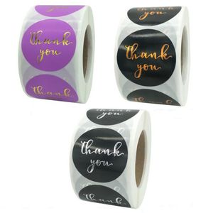 500PCS Roll 1.5inch Festivel Decoration Thank You Adhesive Stickers Label For Holiday Gift Business Baking
