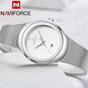 Naviforce 5004 Kvinnor Klockor Top Märke Luxury Rostfritt Stål Armband Kvinnlig Klocka Relogio Feminino Fashion Ladies Armbandsur 201116