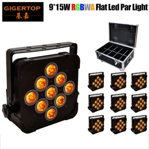 Wholesale aluminum channels for sale - Group buy TIPTOP x15W Led Par Can DJ Lighting W Flat in RGBWA Channels DMX Aluminum Case Disco Lighting Flightcase in