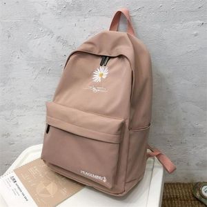 소녀 배낭을위한 십대 학교 가방 배낭 중간 학생 schoolbag 큰 검은 귀여운 꽃 나일론 바그 팩 lj201029