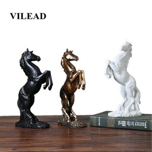 Vilead 12.4 ''樹脂馬像リビングルーム工芸品の装飾的な装飾品創造的な家の馬は幸運な贈り物を開く幸運な贈り物T200330