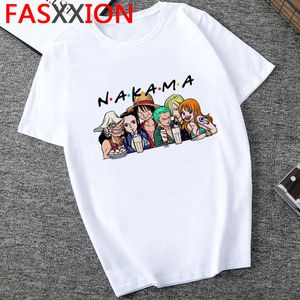 Camiseta One Piece Homens Harajuku dos desenhos animados 2020 Hip Hop Japão Anime T-shirt 90 engraçado Luffy Zoro Fashion Graphic Tees Masculino