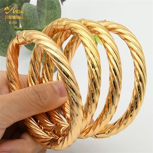 24K Gold Copper Indian Bangle For Women African Jewellery Bracelets Luxury Brazilian Bangles Wedding Designer Gift