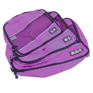 Duffel Väskor 3st kuber Travel Bag Set Organizer Waterproof Storage Pouch Portable Stora kapacitet Packning Ventilation Mesh PRAKTISK1