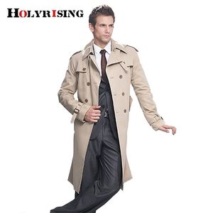 خندق معطف الرجال الكلاسيكية مزدوجة الصدر رجل معطف طويل ملابس رجالي الملابس الطويلة جاكيتات معاطف النمط البريطاني معطف S-6XL حجم 201226