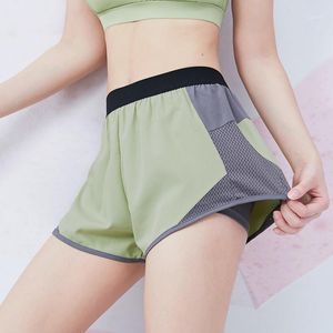 Laufshorts Vansydical Fitness Damen 2-in-1-Yoga-Training Sommer-Fitness-Workout-Hose mit Futter1