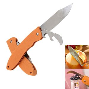 Pare Peel Fold Kitchen Opener Peeler faca de frutas Keychain Can Bottle vegetal multi Multifuncional Multipurpose ferramenta de bolso