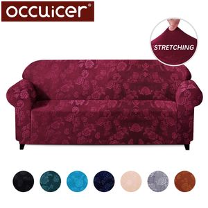 Velvet Elastic Stretch Sofa Covers Protection Embossing Floral Design Universal Armchair Corner Couch Slipcovers Sectional 201123