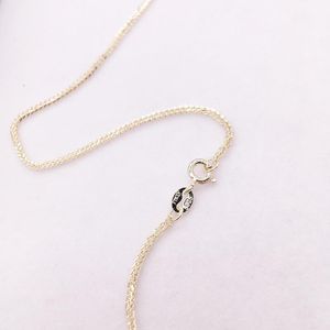 35-90cm 1mm 925 Sterling Silber Gold Farbe Chopin Kette Halskette Frauen Mädchen Baby Italien Schmuck Kolye Collane Collier Halskette1