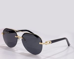 Piloto Semi-Rim óculos de sol ouro escuro lente cinza 0275 Óculos de sol para homens Gafa de Sol Mulheres Shades UV400 Proteção Eyewear com caso