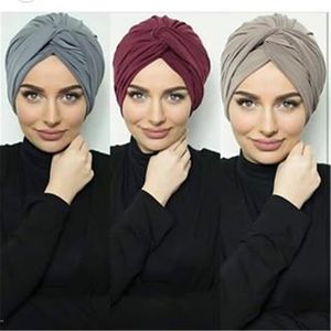 Moslemische Frauen Kopf Schals großhandel-Muslimische Frauen Wildleder Innen Hijab Caps Weibliche Kopf Wrap Schals Turbante Mujer Indien Afrifftuch Hut Turban Femme Musulman