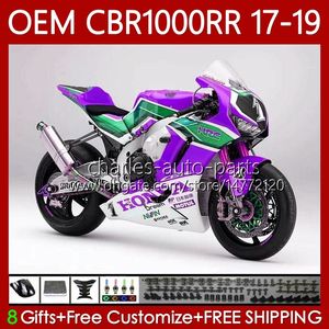 Kit de corpo para Honda CBR 1000 CBR1000 RR CC Roxo Branco 2017-2019 Injecção Bodywork 75No.153 CBR 1000CC 1000RR CBR1000RR 17 18 19 CBR1000CC 2017 2019 2019 Fairing OEM