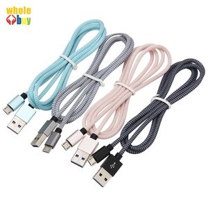 USB-kabel Typ C Fast data Laddning Laddare Micro USB-kabel för Android Mobiltelefonkablar 500pcs