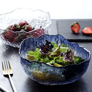 Japanisches transparentes Glas-Haushaltssalat-förmiges Dessert-hitzebeständiges Suppen-großes Schüssel-Geschirr 201214