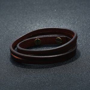 Homens homens Bracelets simples puxilhas pulseiras multicamadas pulseira de couro preto marrom jóias de moda retro e presente de areia