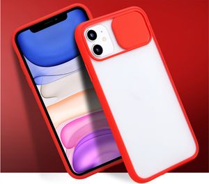 Slide Camera Protect Door Phone Case For iPhone 7 8 Plus SE 2020 XR X XS Max 11 Pro Max Soft TPU + PC Clear Couples Back Cover