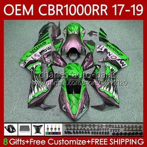 Kit de corpo para Honda CBR 1000 CBR1000 RR CC 2017-2019 Injeção Verde Tubarão Bodywork 75No.157 CBR 1000CC 1000RR CBR1000RR 17 18 19 CBR1000CC 2017 2018 2019 Fairing OEM
