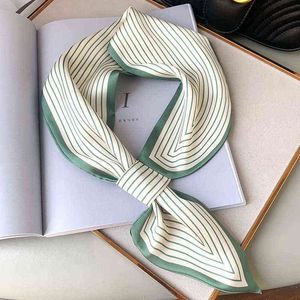 Hot 2022 Luxury Brand Silk Scarf Small Women Shawls And Wraps Fashion Print Office Small Hair Neck Hijabs Foulard Scarves Y220228
