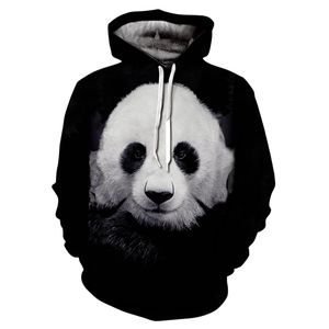 Panda Baskı Erkekler 3D Hoodie Marka Kazak Erkek Ceket Premium Kazak Moda Spor Kıyafet Kıyafet Hayvan Streetwear Out J 201104
