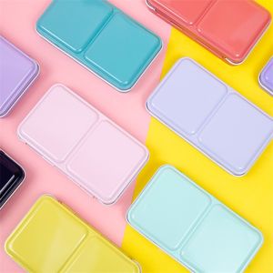 Macaron Color Empty Palette Case Tins Box Paint Storage Iron Box with 24 Half Pans For Watercolor Paints Painting Art Supplies 201225