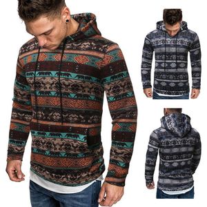 Heren Hoodies Sweatshirts Winter Warme T-shirts Onder Top Fashion Hoodie Mannen Vintage Print Loungewear Lange mouw National Elephant