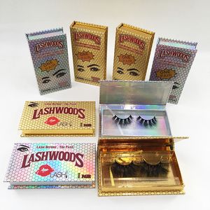 2021 Nowy styl Lashwood Package 25mm Mink Lashes Box Glitter Gold Silver Eyelashes Case Hurt Custom Private Logo