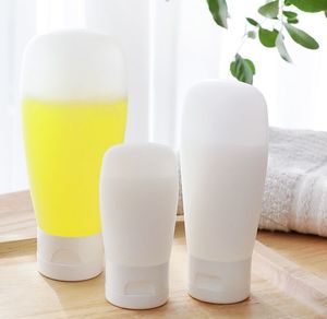 30ml 60ml 100ml 120ml Travelflaskor Läcktäta påfyllningsbara behållare pressbar kosmetisk toalettbehållare med flip-cap-paket