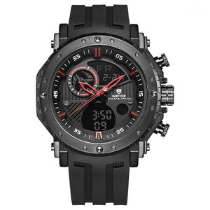 Zegarek weide zegarek mężczyzn 3ATM Waterproof Dual Time Display Mens Sport Wristwatch LCD Analog Analog Quartz Watches Male1