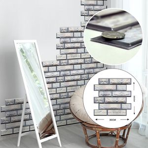 Creative 3D Imitation Brick Wall Stickers Restaurang Badrum Badrum Sovrum TV Vägg Bakgrund Inredning Självhäftande PVC 30x30cm