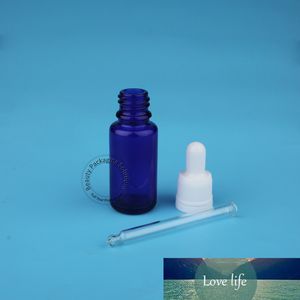 Alta Qualidade 10pcs 15ml / Óleo Essencial Lot vidro azul com gotas Frasco pequeno vazio Jar Refillbale Vial Cosmetic Container