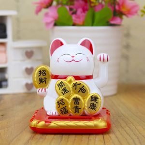 chinese Lucky Wealth Waving Cat Gold Waving Hand Cat Home Decor Welcome Waving Cat sculpture statue decor Car Ornament Y0107