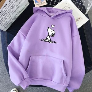 Kadın Hoodie Uzun Kollu Yaratıcı Karikatür Sevimli Köpek Desenli Baskı Günlük Sweatshirt Kazak 201.006