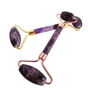 Amethyst Stones Face Roller Noiseless Beauty Products Ansiktsmassager rullar Anti åldrande ögon hud massager behandling