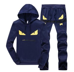 2020 Autumn and Winter New Monster Slim Casual Cartoon Set of Head Sports Suit Par Modeller Män Sportkläder Jogging Suits