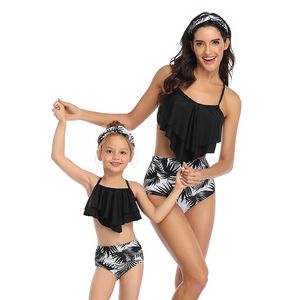 mom daughter matching mother daughter swimwear like mother like daughter mommy and me swimsuit bikini summer clothes set girls LJ201109