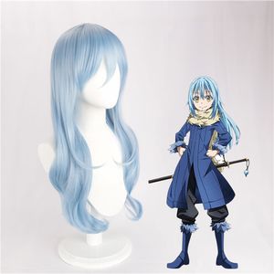 That Time I Got Reincarnated As A Slime Cosplay Wig Rimuru Tempest Wig 70cm Long Straight Heat Resistant Synthetic Hair Blue