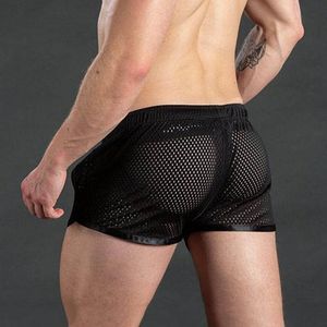Running Shorts Men's Jogging Pocket Hole Breathable Sexy Beachwear Fitness Gym Board Beach Surf Boxer Brie For Swim