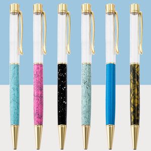 DIY Self filling Empty Tube Ballpoint Pens Metal Pen Print Marble Stripe Signature Advertising Stationery Office Supplies Writing Gifts