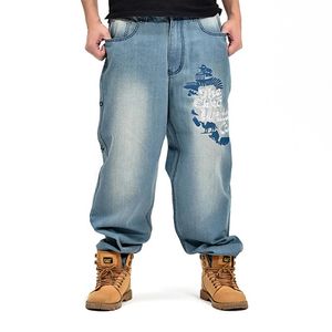 Herren Jeans Herren Hip Hop Big Size Baggy Freizeit Loose Fat Pants Hose1206J
