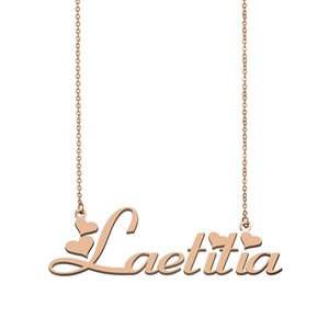 Wholesale best customized gifts for sale - Group buy Laetitia name necklaces pendant Custom Personalized for women girls children best friends Mothers Gifts k gold plated Stainless steel